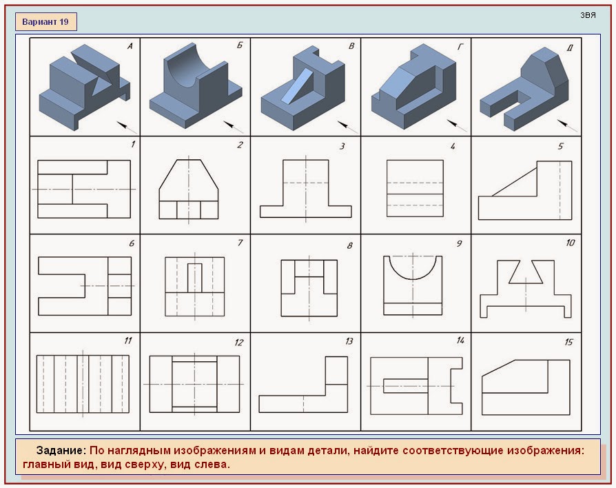 Виды детали на чертеже бывают