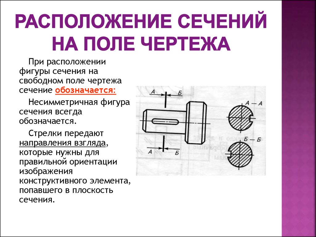 Как правильно обозначить разрез на чертеже