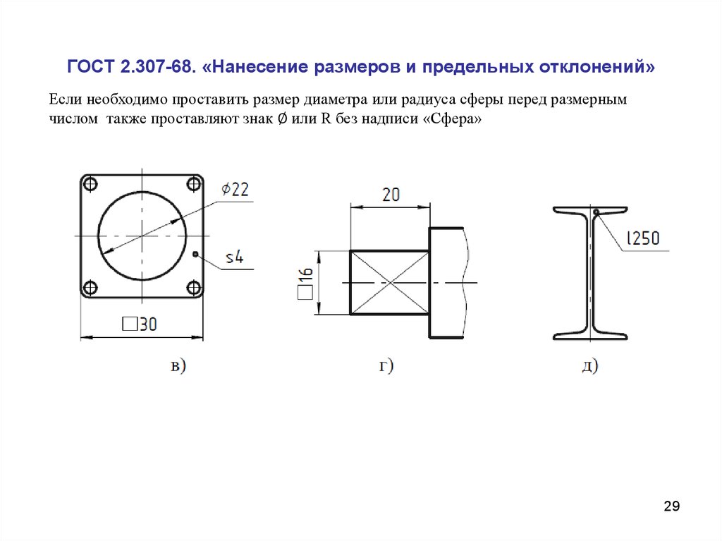 Расстояние от первой размерной линии до линии контура изображения должно быть не менее