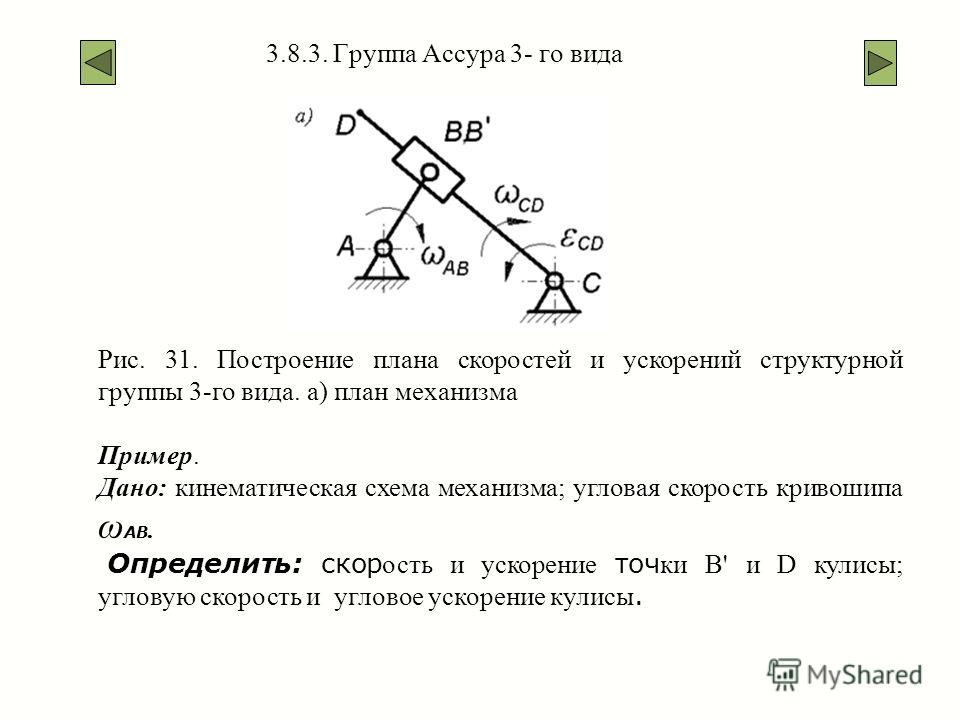 Определение скоростей методом планов скоростей и ускорений