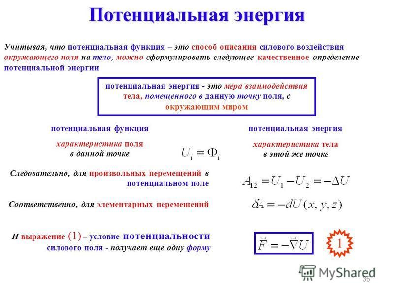 Условие потенциальности поля. Функция потенциальной энергии. Условие потенциальности. Силовая функция и потенциальная энергия. Условие потенциальности электростатического поля.