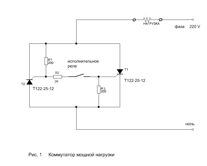 Схема тиристорного пускателя