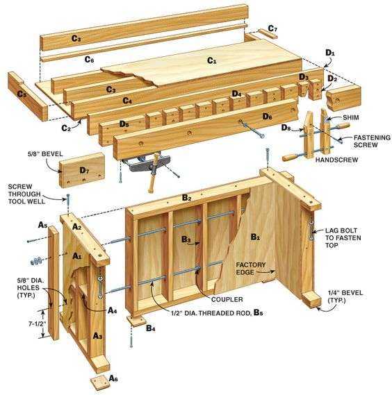 Чертеж столярного стола
