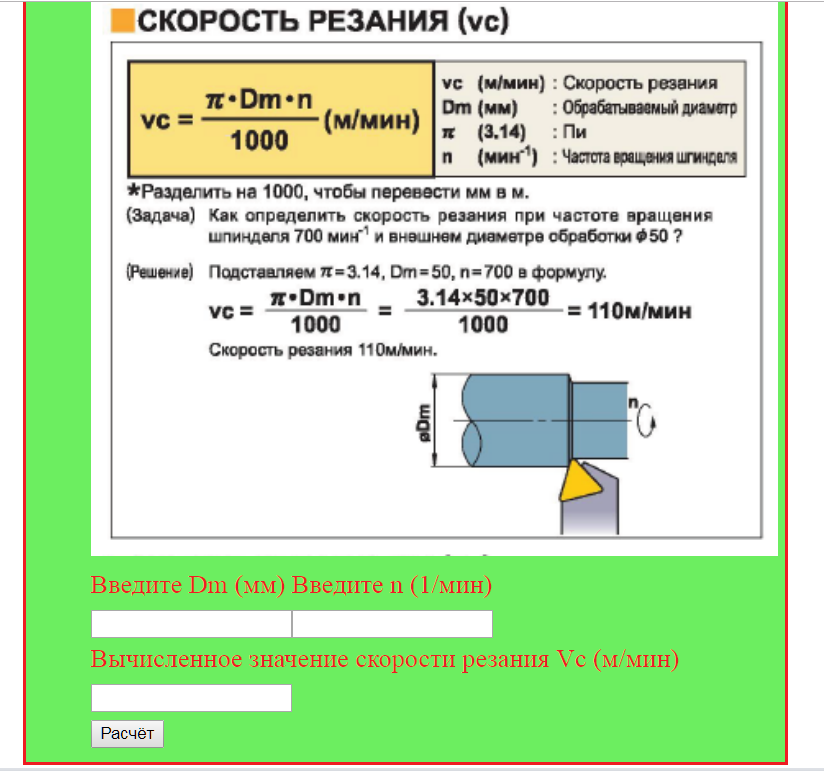 Калькулятор режимов резания андроид