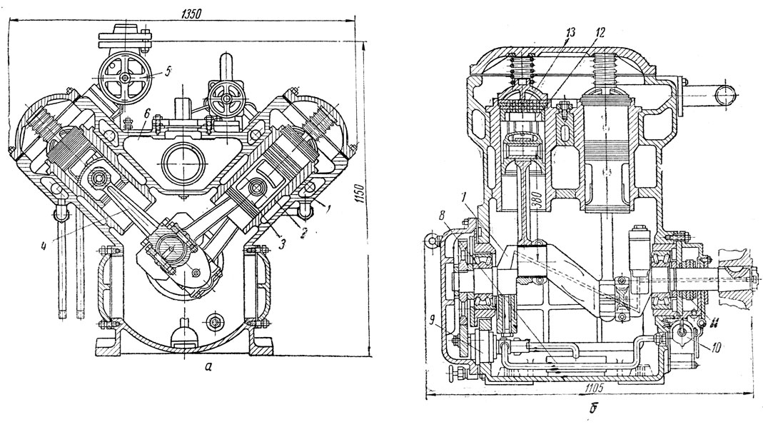 Двухступенчатый поршневой компрессор чертеж