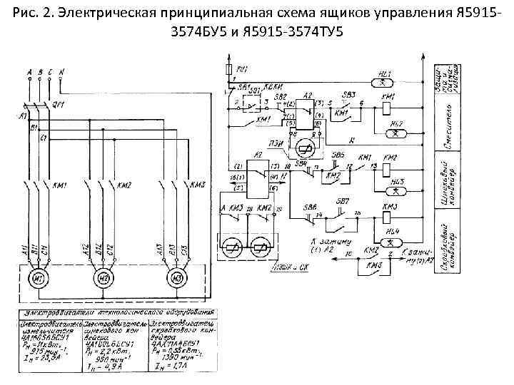 Электрическая схема ящик управления я9102