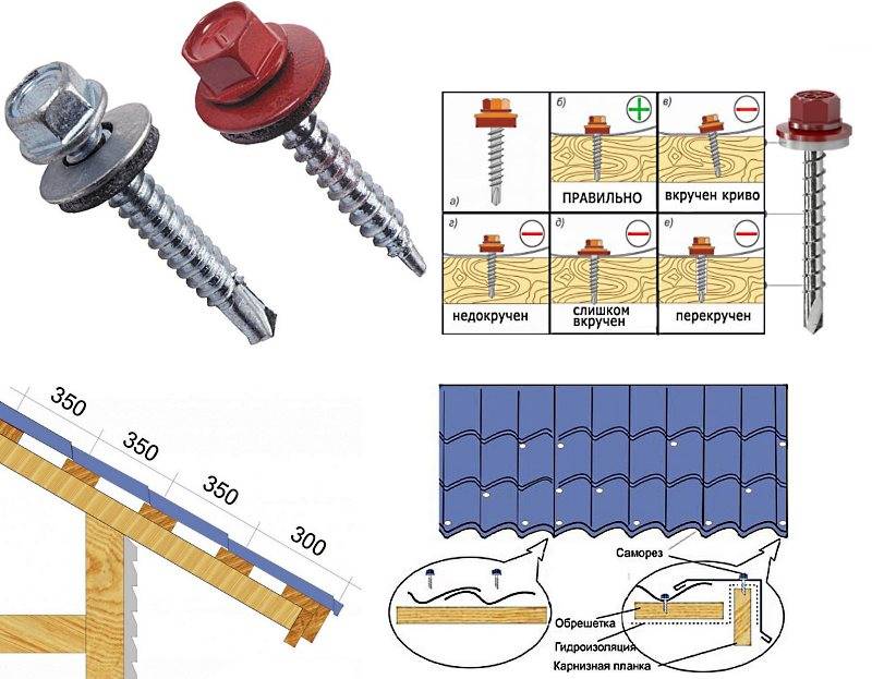 Как правильно крепить металлопрофиль на крыше саморезами фото