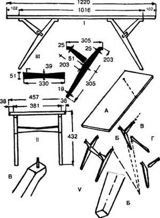 Чертеж столярного стола