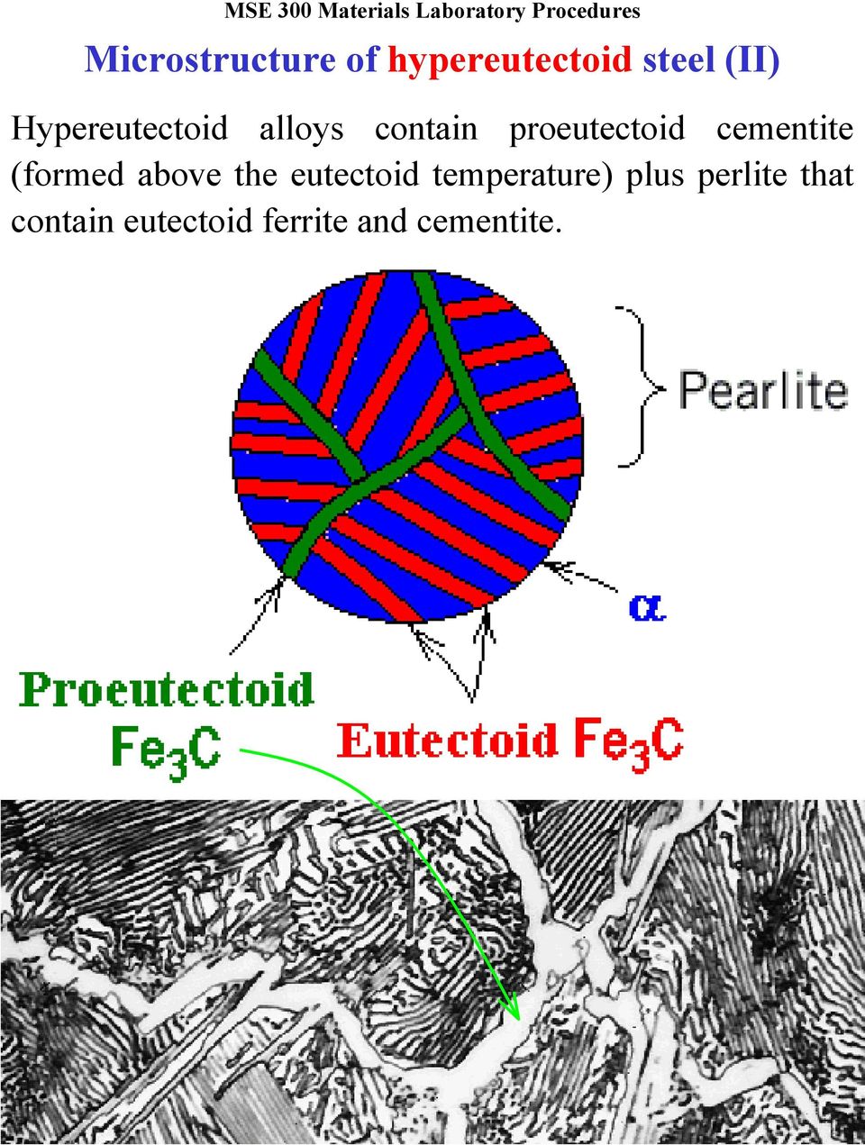 temperature) plus perlite that contain eutectoid ferrite and