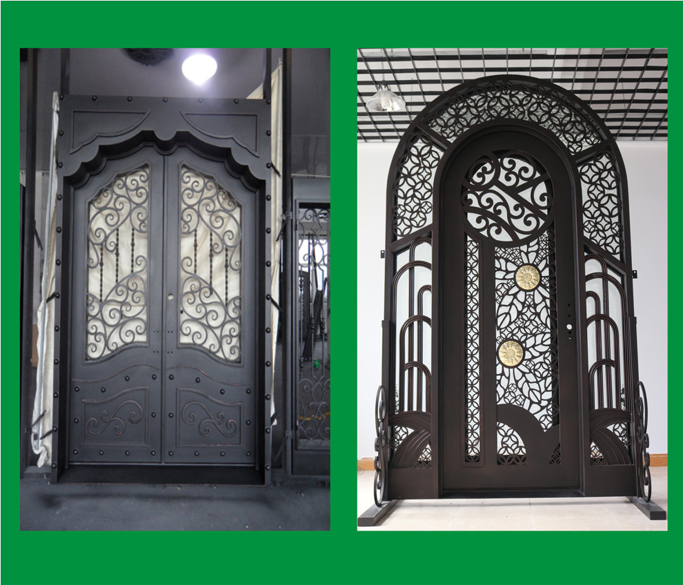 Iron main entrance doors design Wrought iron double entry doors Wood wrought iron entry door