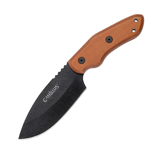 Нож с фиксированным клинком Camillus CK-9, сталь 1095 Carbon Steel, рукоять Микарта, коричневый