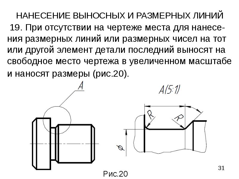 Увеличенный вид на чертеже