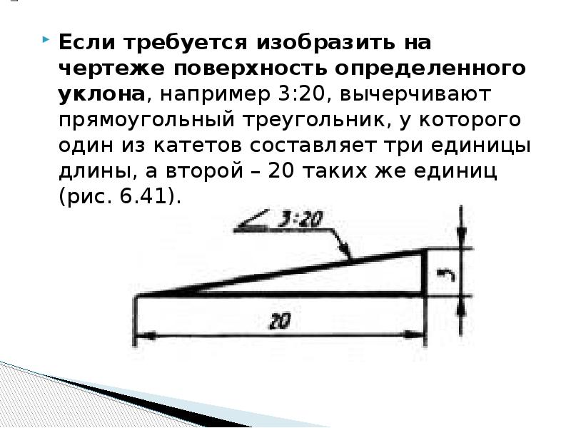 Уклон 1 10 на чертеже