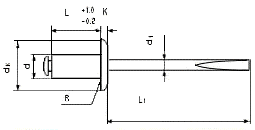Заклёпка вытяжная стальная размеры от 3.0х6 до 6.4х45