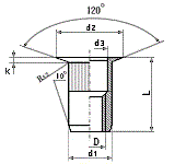 Заклёпка диаметр М3, М4, М5, М6, М8, М10 резьбовая рифленая