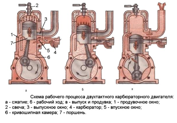 Принцип работы двигателя бензопилы