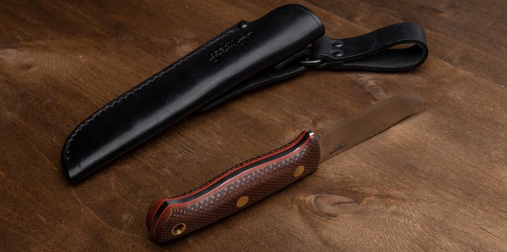 Фото охотничьего ножа «Карибу» монтаж и материал рукояти