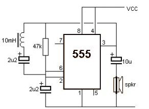 Metal Detector Circuit using 555 IC