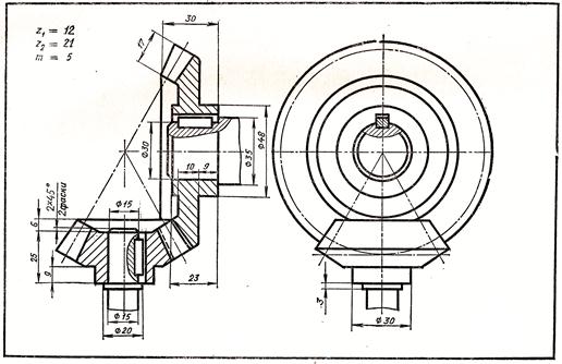 Чертеж шестерни по правилам гост