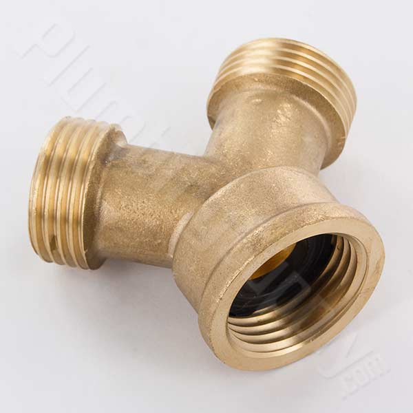 Wye brass hose fitting