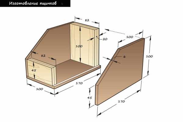 Чертеж деревянного ящика