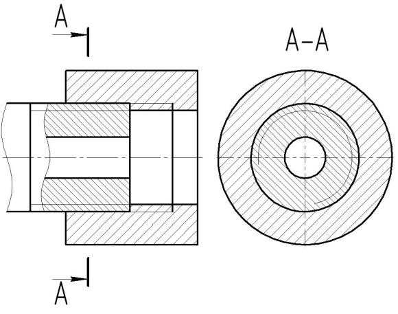 Резьба на разрезе чертеж
