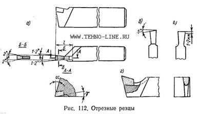 Отрезной резец чертеж