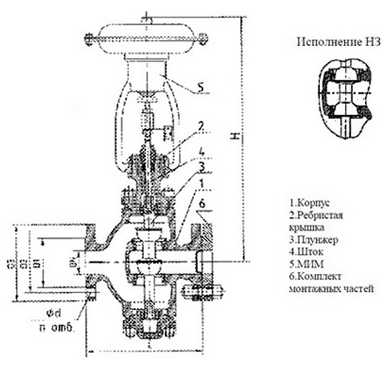 Клапан регулирующий чертеж