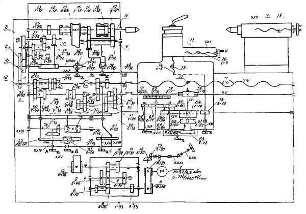 Схема токарного станка тв 4