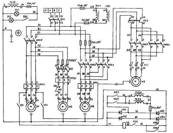 Электрическая схема фрезерного станка